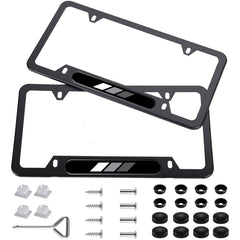 CHLSD Toyota TRD stripe license frame white front view, durable finish