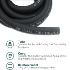 choimoon 3/8 transmission hose ten-foot length ready for fitment