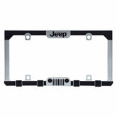 CHROMA Jeep License Plate Frame front view, one-piece chrome design for a durable, polished look.