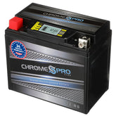 Chrome S Pro iGel YTX12-BS battery with LCD display for quick voltage checks