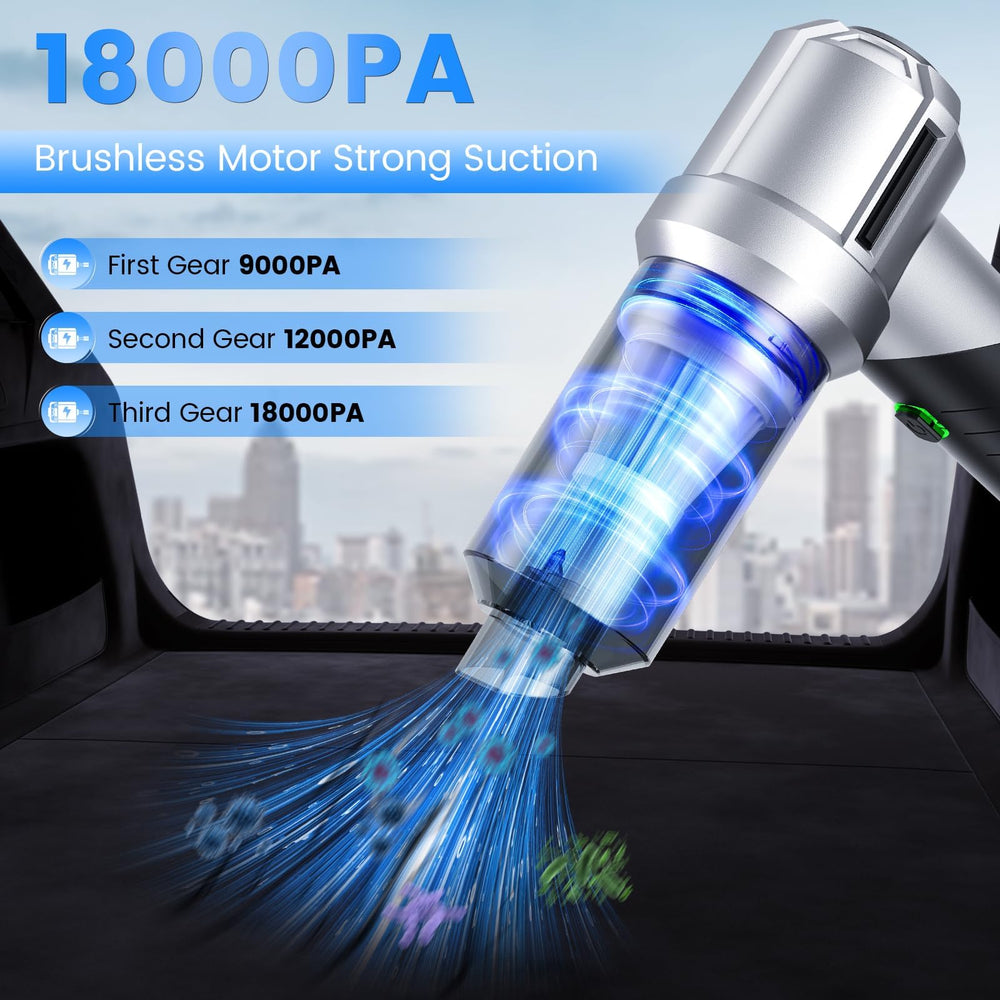 CHUMPOSH cordless car vacuum with 18000PA suction for deep cleaning