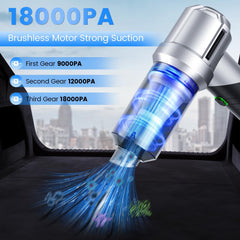 CHUMPOSH cordless car vacuum with 18000PA suction for deep cleaning