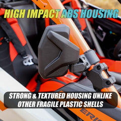 Chupacabra Offroad UTV tempered-glass mirror delivers durable clarity on dunes