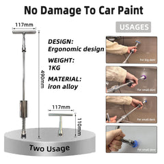 Chymogul adjustable bridge puller enables precise dent positioning.