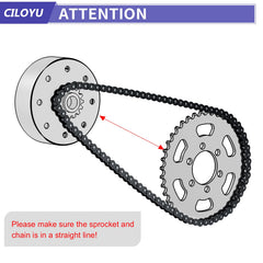 CILOYU 35 chain tensioner installed on Coleman CT100U demonstrates proper alignment