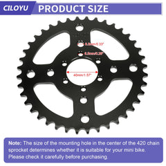 CILOYU 420Sprocket 40T with precision teeth for smooth engagement.