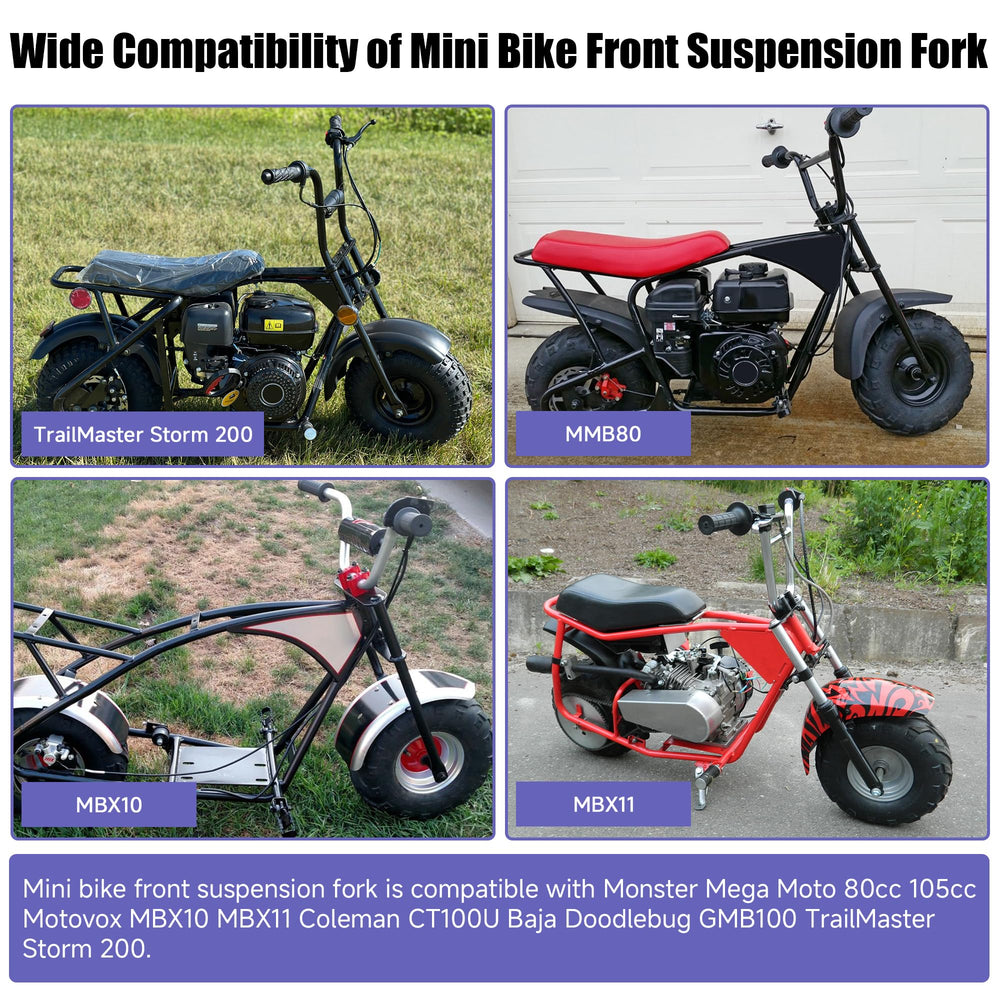 CILOYU front fork suspension for GMB100 delivers steady steering.