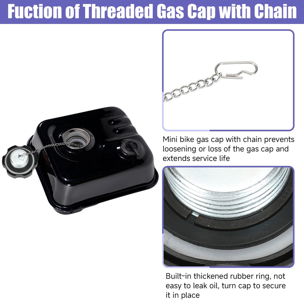 CILOYU gas tank cap with chain for Predator 420cc engine, chain prevents drops