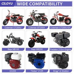 CILOYU guard mounted on a mini bike demonstrates compatibility with Predator 212.