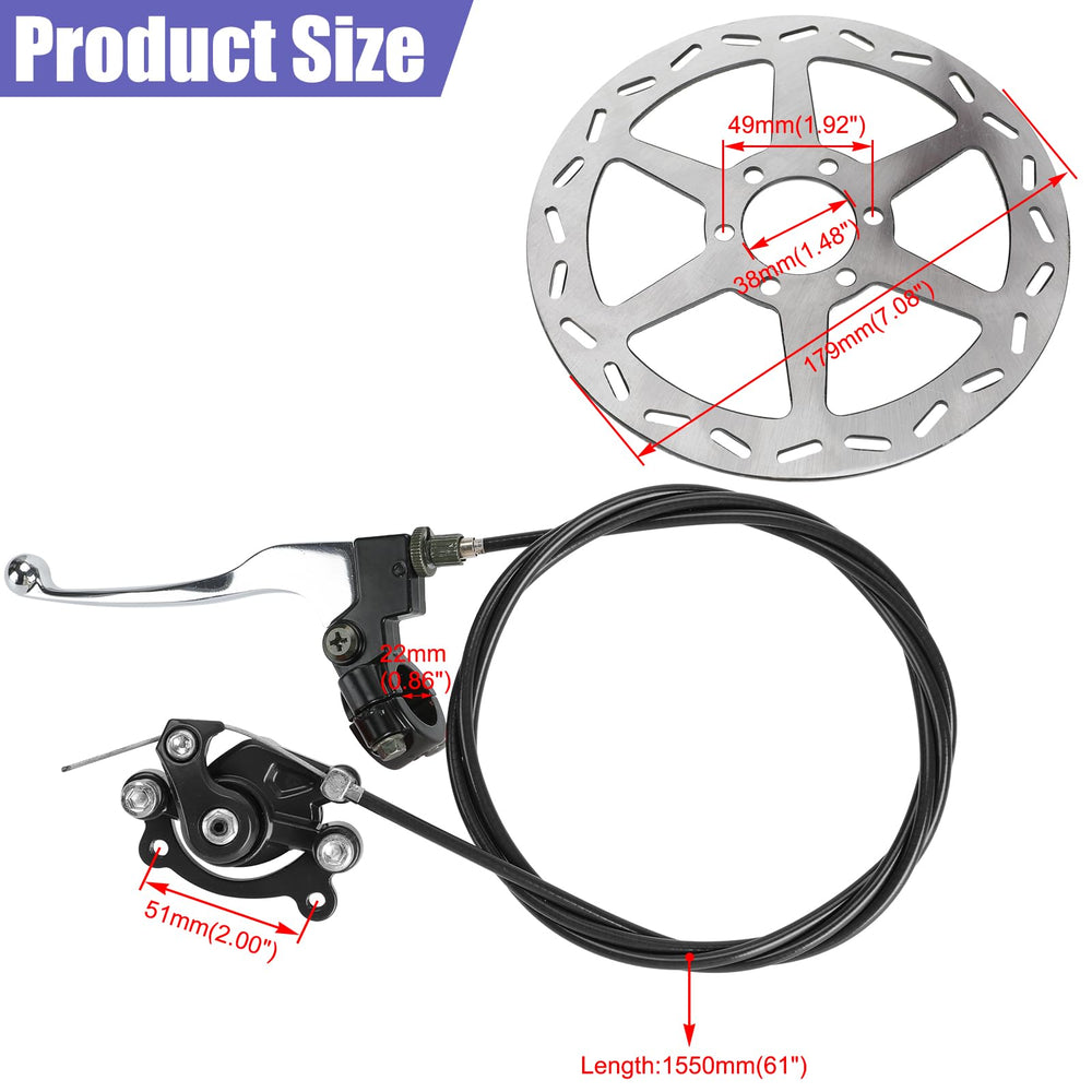 CILOYU mini bike brake kit contents ready for upgrade and maintenance.