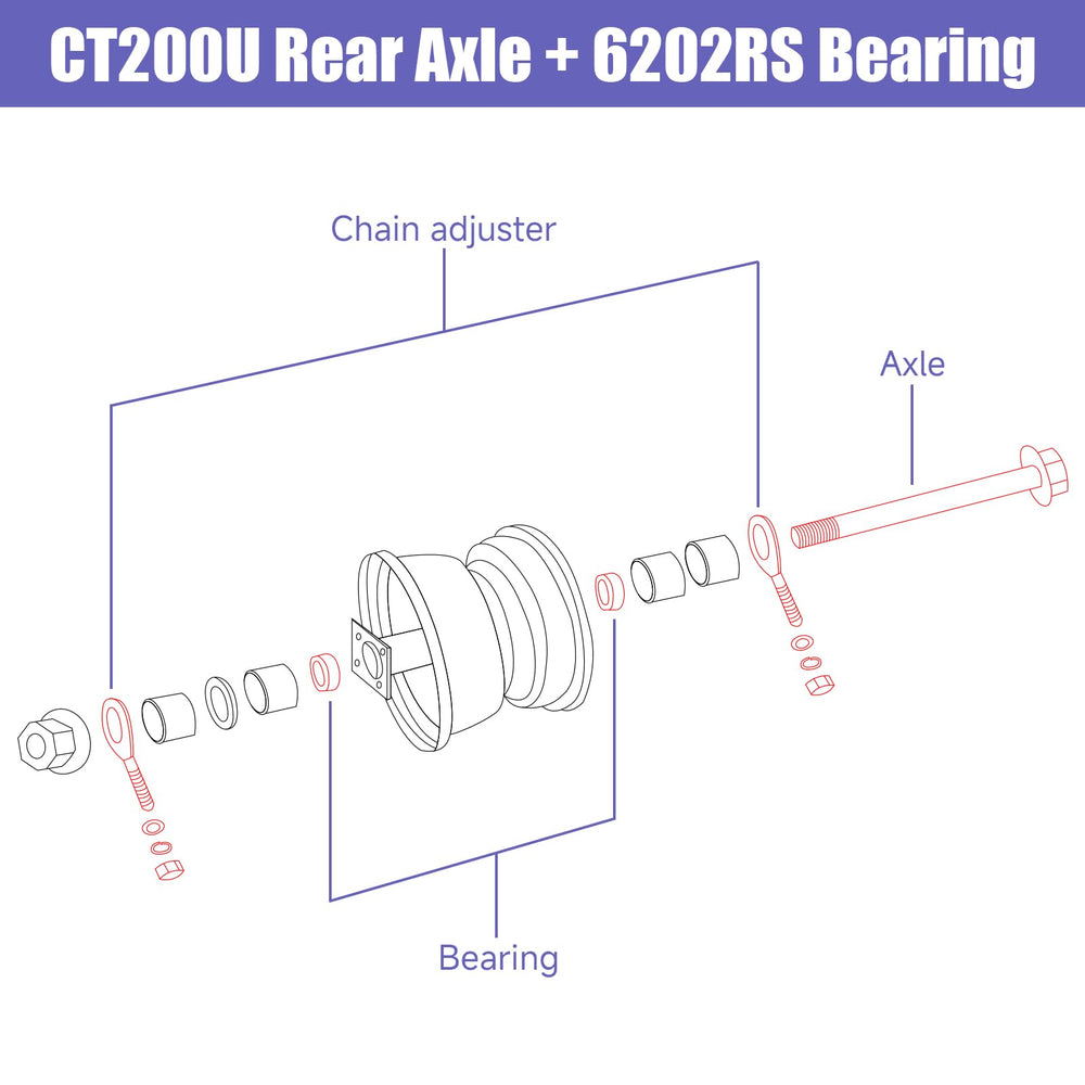 CILOYU mini bike rear axle highlights durable steel construction