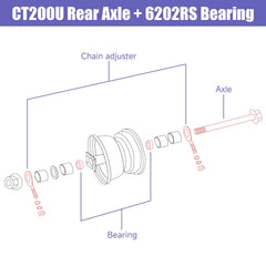 CILOYU mini bike rear axle highlights durable steel construction