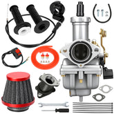 CILOYU PZ27 carburetor kit shown with essential parts for 125–250cc engines.