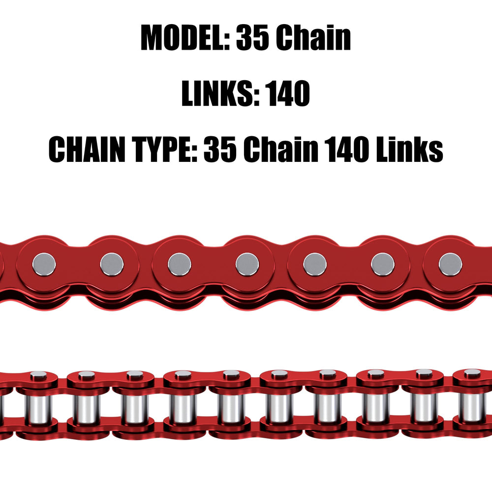 CILOYU red 35-chain for Mega Moto MM-B80 to MM-B105, improved durability