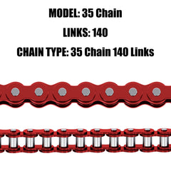 CILOYU red 35-chain for Mega Moto MM-B80 to MM-B105, improved durability