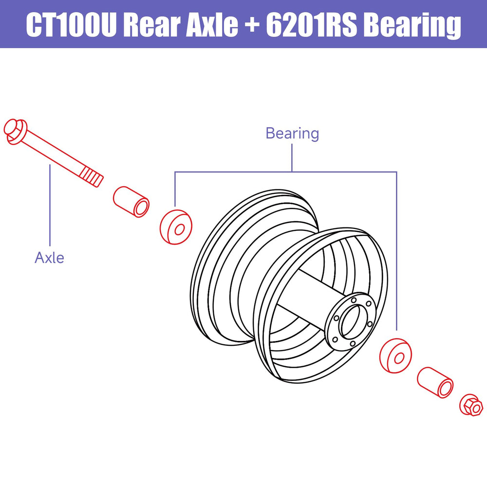 Sturdy steel rear axle from CILOYU resists wear for long minibike life