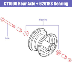Sturdy steel rear axle from CILOYU resists wear for long minibike life