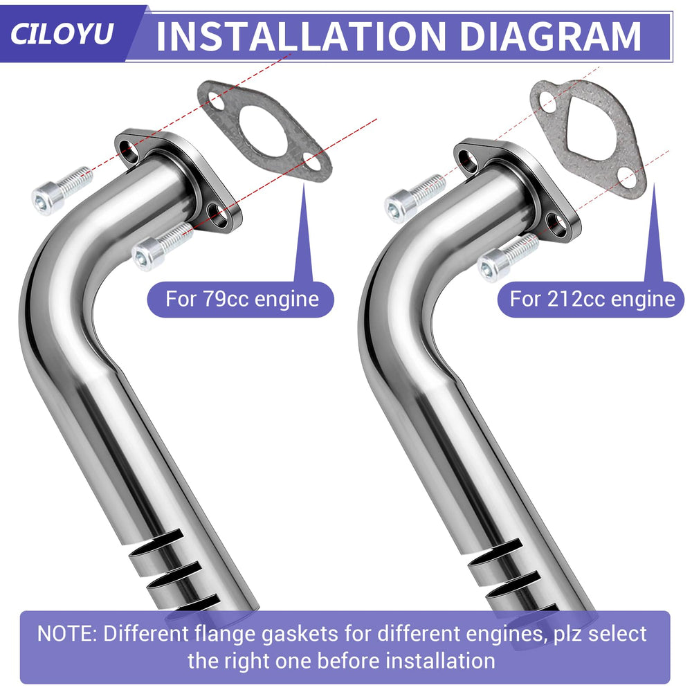 CILOYU flange and two-piece gasket set suitable for multiple mini bikes