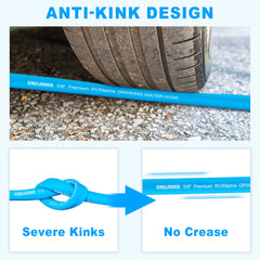 Exterior protective layer shields hose from UV and harsh weather.