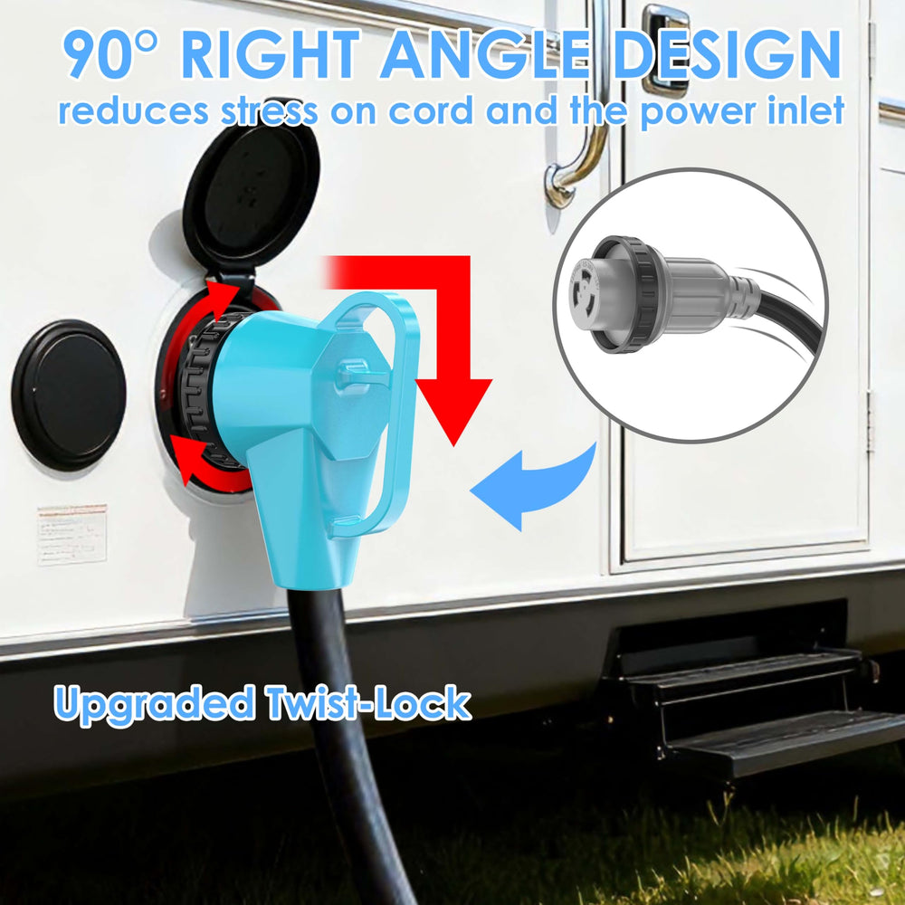 CircleCord grip handle on the male end for easy plugging
