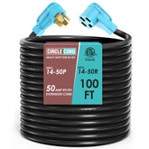 CircleCord EV extension cord 50A 100ft for flexible outdoor charging.