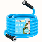 CircleRiver RV water hose 50ft coiled for easy storage and quick campsite setup.