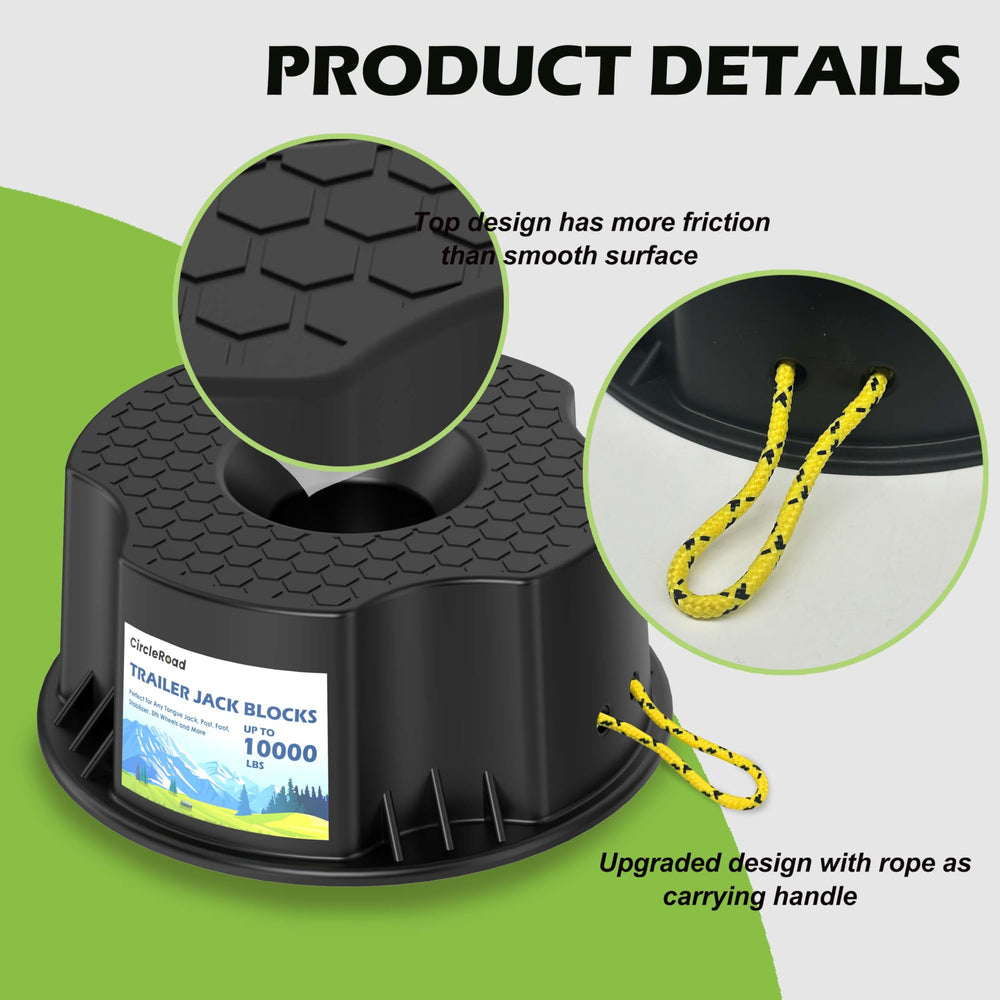CircleRoad tongue jack compatibility highlighting secure leveling for trailers