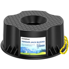 CircleRoad trailer jack block close-up showing sturdy stability under load
