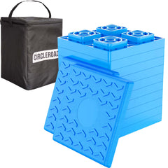 CircleRoad heavy-duty RV leveling blocks ready for stacking and precise leveling.