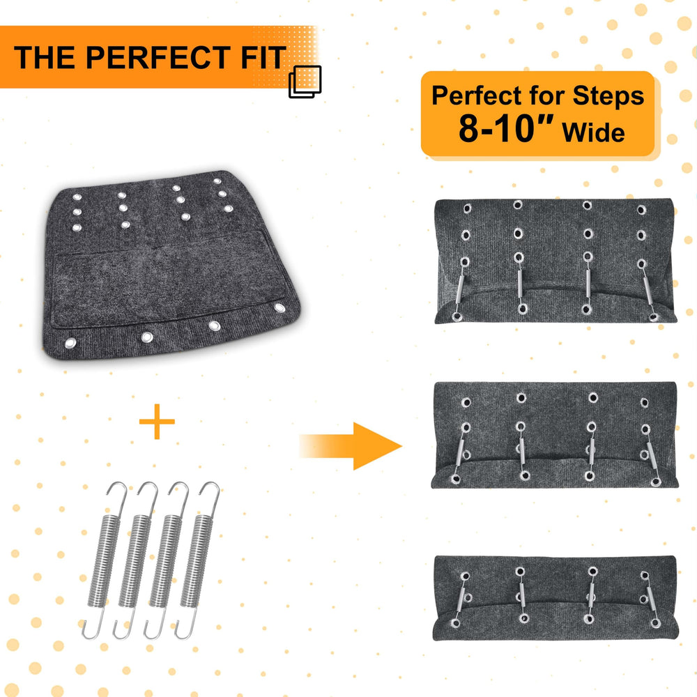 CircleRoad gray step cover resisting dirt and wear on rugged RV entry.