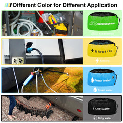 CircleRoad rv storage bag black for black water hose storage