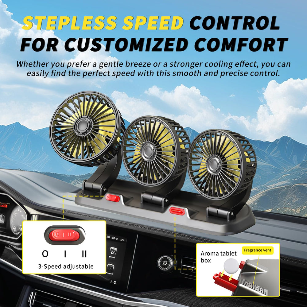 Cisbelw 360° rotating head delivers multi-angle airflow across the cabin.