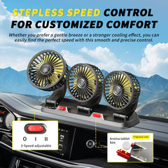 Cisbelw 360° rotating head delivers multi-angle airflow across the cabin.