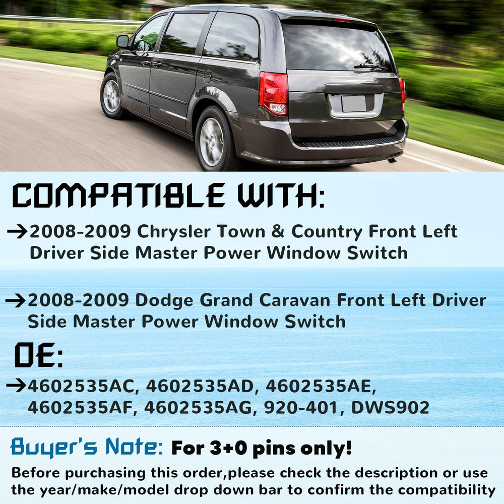 Citumo front-left Town & Country switch for 2008-2009, reliable replacement.