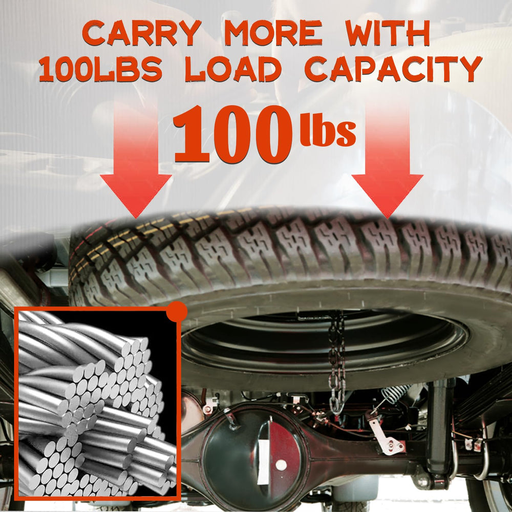 Citumo spare tire hoist with rust-resistant coating on heavy-duty metal.