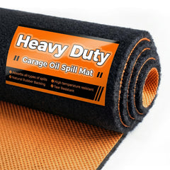 Cizistom heavy-duty oil spill mat, top view, absorbs spills to keep your garage clean.