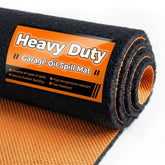 Cizistom heavy-duty oil spill mat top view with broad garage coverage.