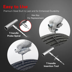 CKAuto needle-nose pliers remove debris during puncture repair