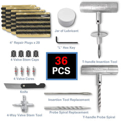 CKAuto tire plug strips and replacement seals ready for fast puncture sealing.