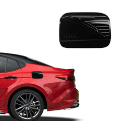 CKE fuel tank cover on a Camry, installed for a glossy black finish and sportier look.