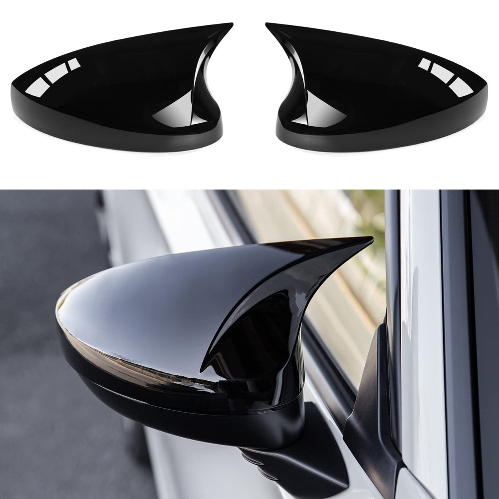 CKE Honda Civic mirror cover front view in glossy black for sportier appearance