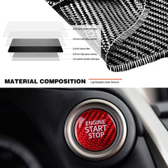 CKE start-stop button cover red on CHR elevates interior aesthetics
