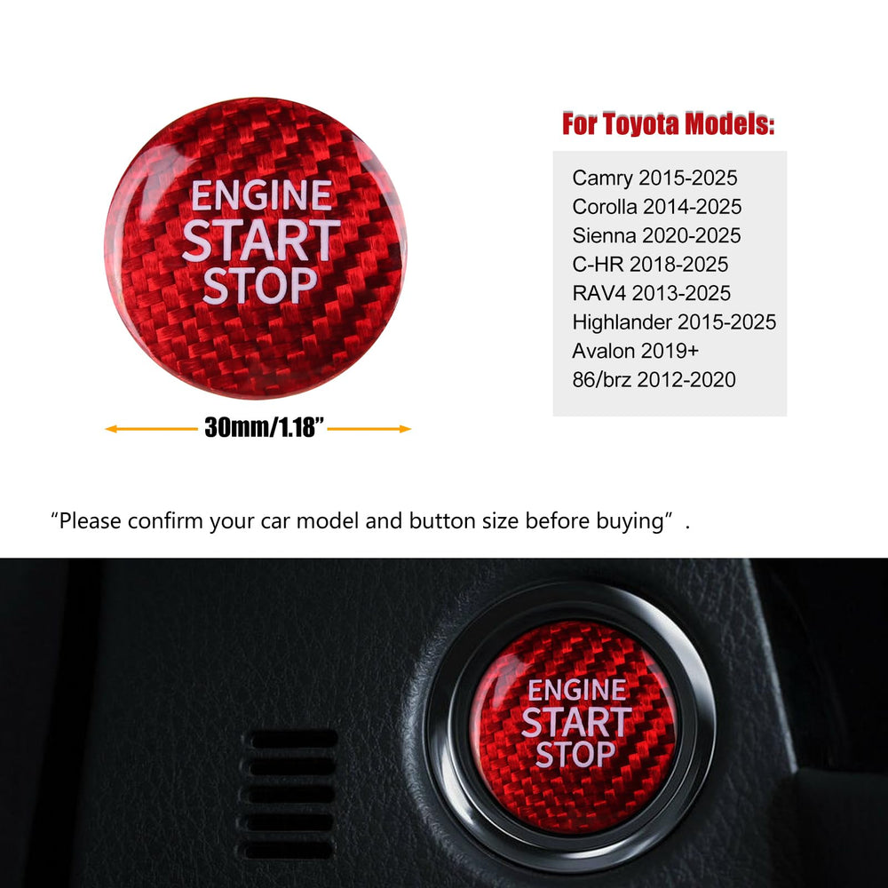 CKE start-stop button cover red on Corolla enhances cockpit style
