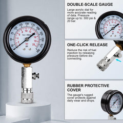 Clatoon tester kit with rubber cones ready for spark plug well connections.