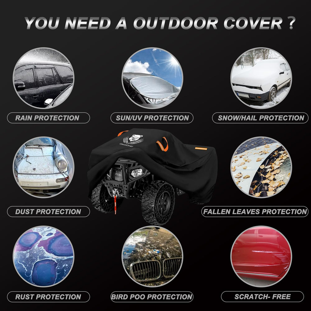 ClawsCover ATV cover 88-inch heavy-duty Oxford fabric withstands weather.