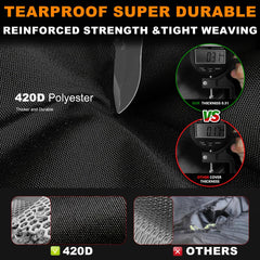 ClawsCover ATV cover 88-inch with windproof straps keeps it secure in gusts.