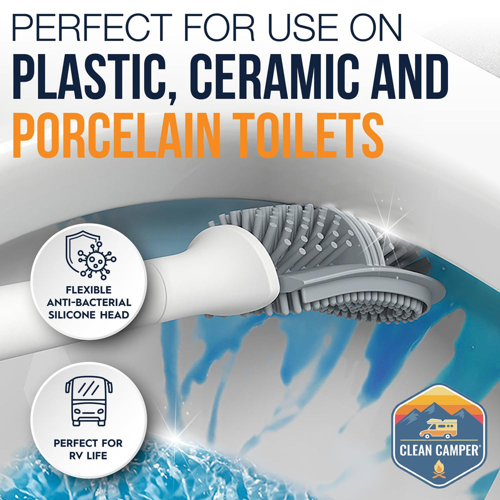 Clean Camper dual-sided head cleans hard-to-reach spots with two versatile modes.
