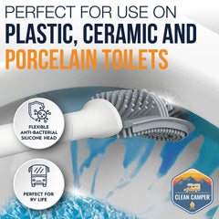 Clean Camper dual-sided head cleans hard-to-reach spots with two versatile modes.