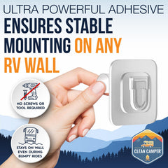 Clean Camper easy-clean routine for a tidy RV bathroom.