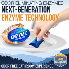 Clean Camper long-lasting freshness pod delivers extended odor control.